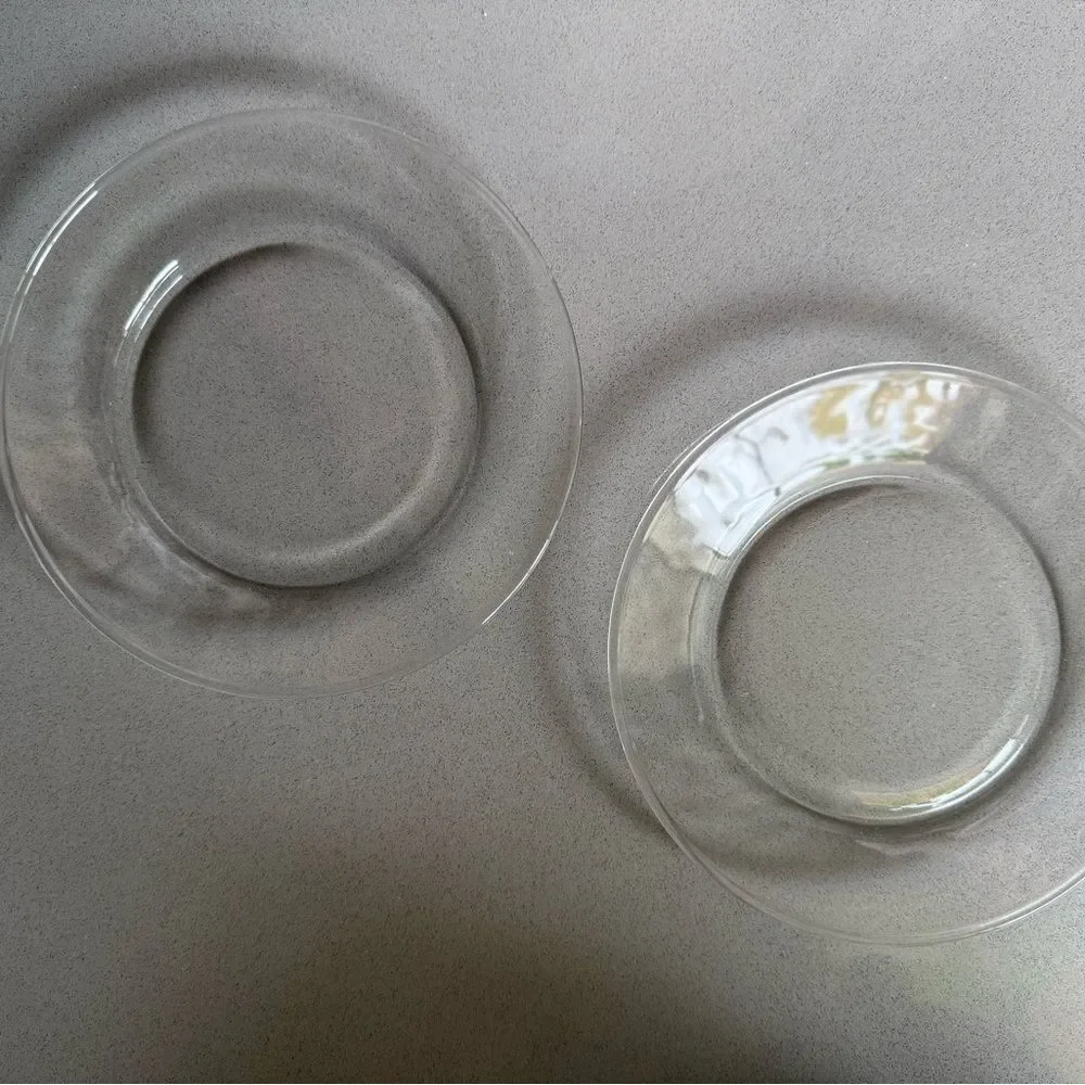 Vintage | 2 Elegant Clear Small Plate Set